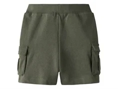 Cargoshorts i støvet olivengrøn sweatkvalitet fra Name It 13240417 dusty olive  bagfra